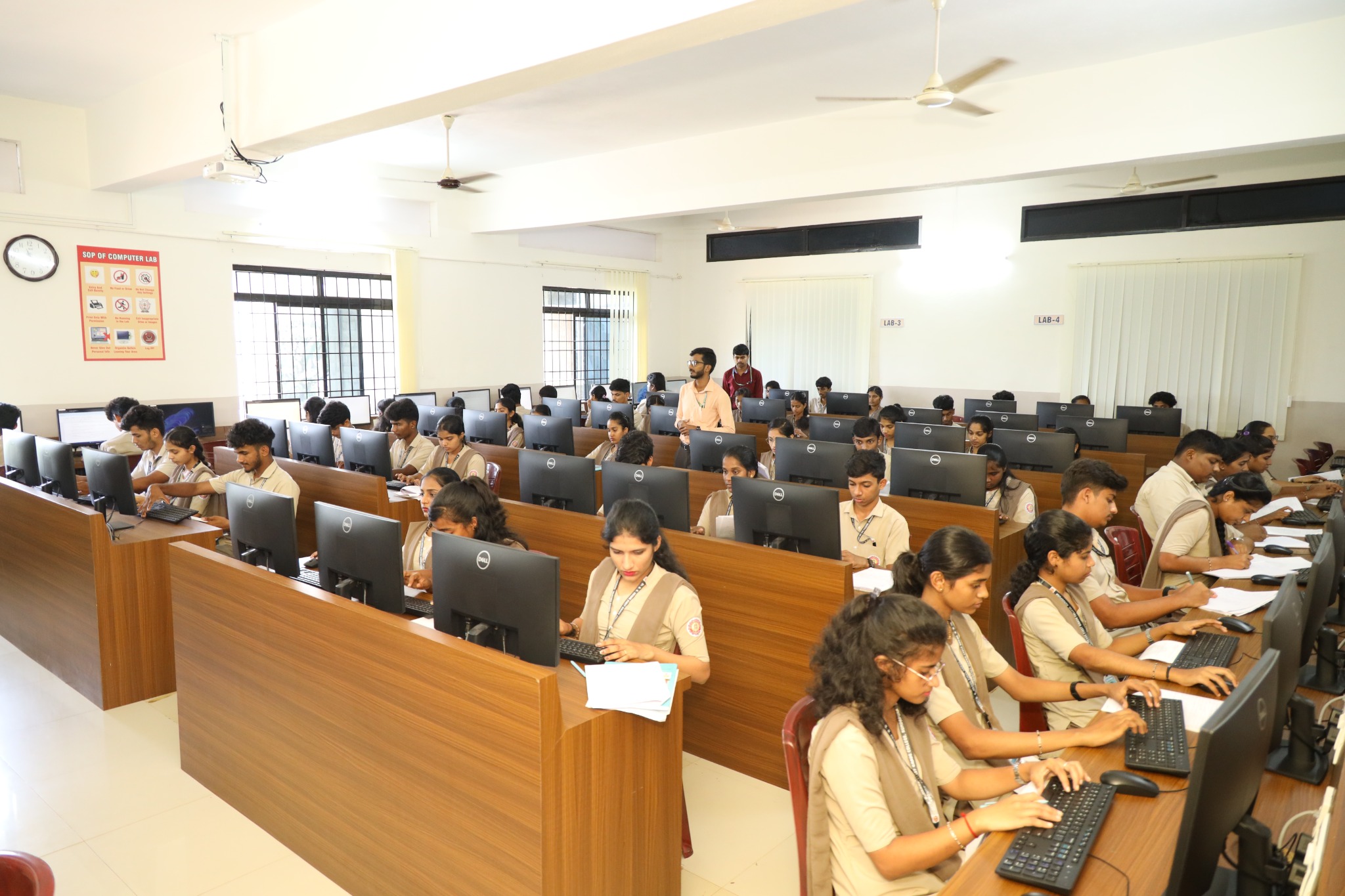 Students working in the college computer laboratory